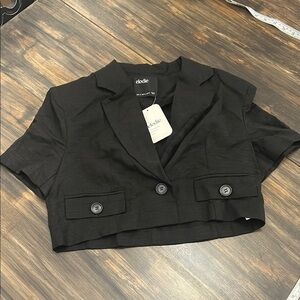 Elodie Black Cropped Blazer